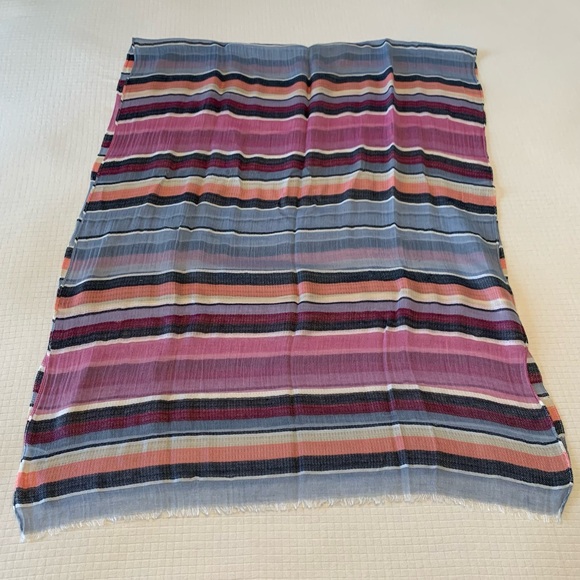 J Crew dusk colored striped thin knit scarf - Picture 4 of 8